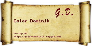 Gaier Dominik névjegykártya